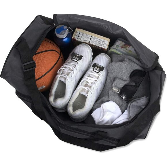 24 Inch Men & Women Grey Lightweight Canvas Duffle Gym Sports Equipment Bags - Picture 3 of 9